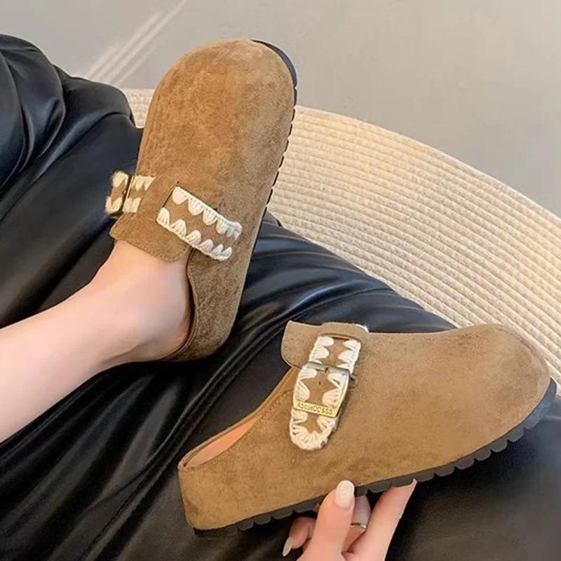 Модные весенние женские шлепанцы на платформе, балетки, мюли, туфли-слингбэки, повседневная обувь для ходьбы, новый тренд 2025, повседневные женские тапочки