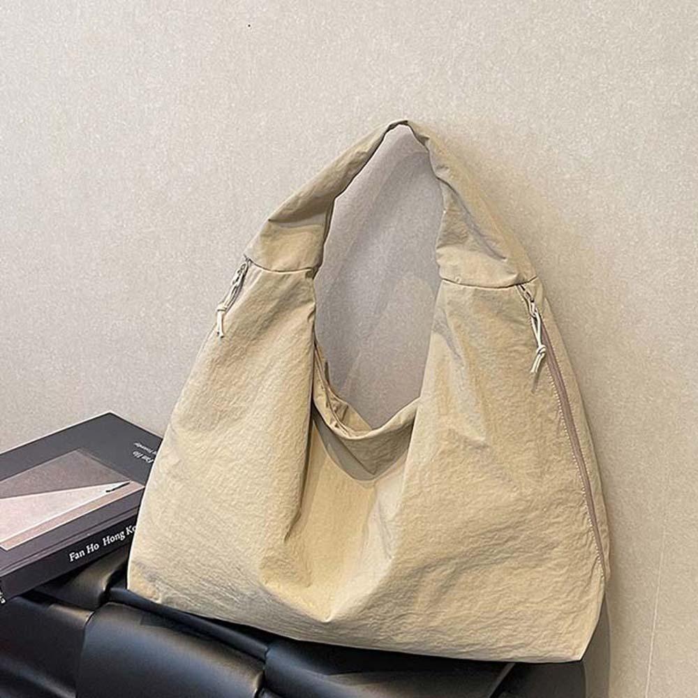 Multi-Pocket Nylon Shoulder Bag Casual Storage Pouch Versatile Large Capacity Tote Bag Outdoor