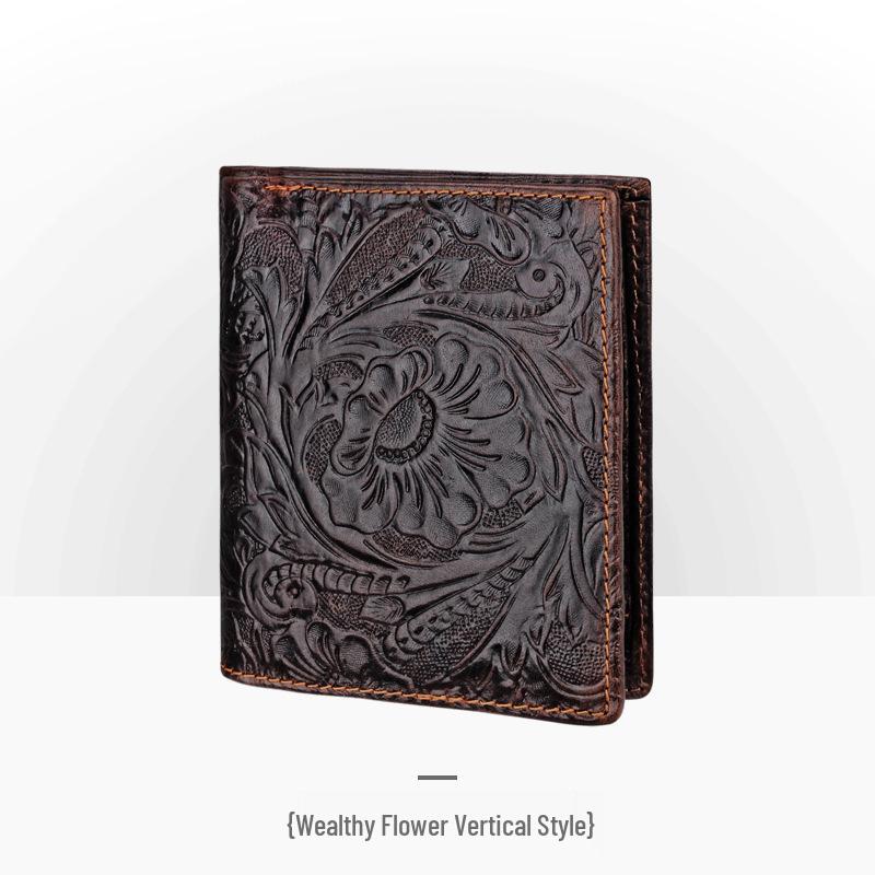 Мужской ретро кошелек из тисненой кожи – длинный, с тиснением под крокодила, с отделениями для нескольких карт и монетницей.