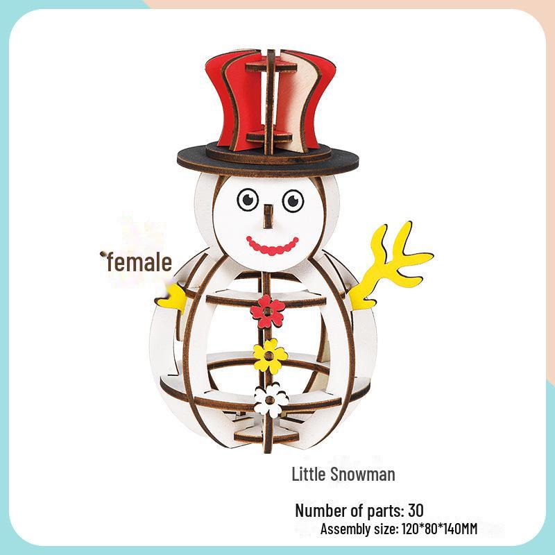 Милые животные DIY 3D деревянная головоломка для детей