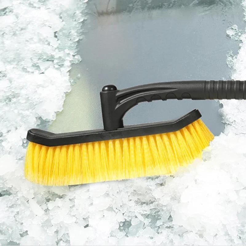 Зимняя Съемная Автомобильная Лопата для Снега ДВА В ОДНОМ Скребок для Льда 360° Вращающаяся Щетка для Снега для Мотоцикла и Автомобиля Очистка Автомобиля