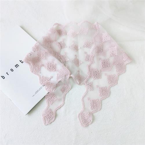 Summer Fashion Transparent Lace Embroidered Triangle Scarf Women's Hollow Scarf Floral Scarf for Women
