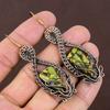 Copper Green Turquoise Handmade Copper Wire Wrap Earring 2.95 s3L68
