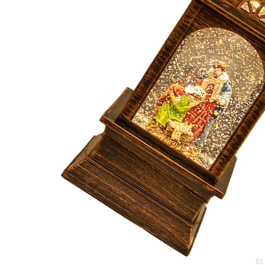 Christmas Musical Snow Globe Lantern Glowing Music Box Artwork Desktop Ornament Gift Nightlight Xmas