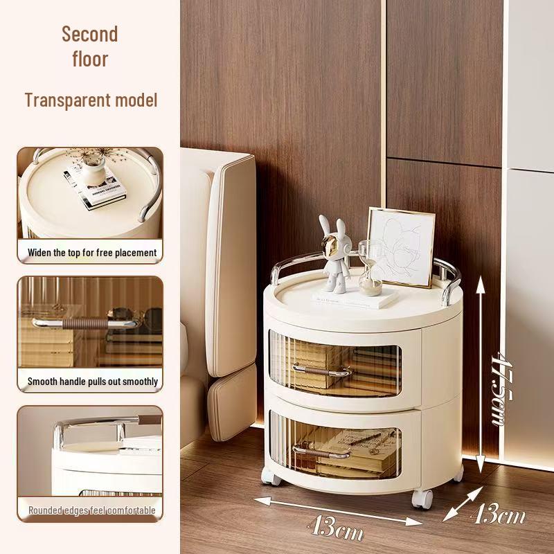 Круглый шкаф для хранения с полками и ящиками