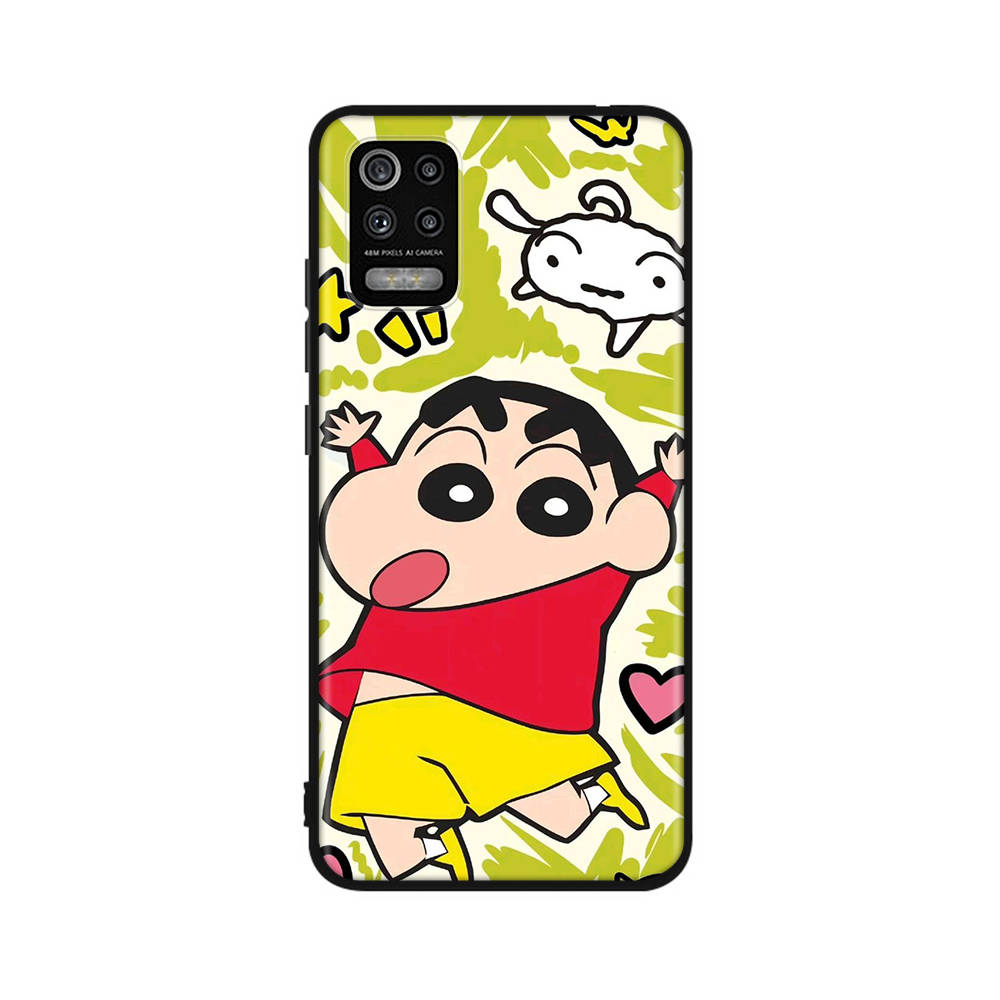 DT43 Чехол Crayon Shin Chan для OPPO Reno 8 6 5 4 Pro Find X3 A17 A31 A38 A40 A53 A54 A55 A74 A76 A78 A77 A80 A94 A95 A96 Lite Черный Мягкий Чехол