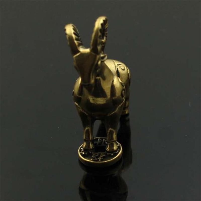 Deer Casting Animal Brass Figurine Abstract Geometric Style Metal Retro Sculpture Home Office Room Desktop Decoration Gift Diy KTY
