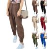 Women's Summer High Waisted Pants Casual Length Work Trouser Slacks With Pockets