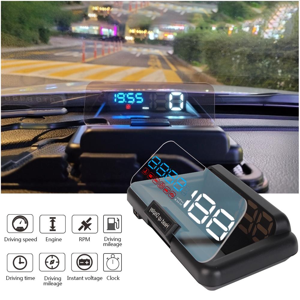 OBD2 Speedometer Auto Electronic Windshield Projector C500 Mirror HUD Car Head Up Display Water Temp RPM Voltage Alarm