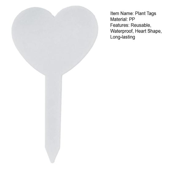 100 шт. Бирки для растений в форме сердца, водонепроницаемые садовые этикетки, многоразовые пластиковые маркеры для растений для цветочных горшков, клумб, травяных садов