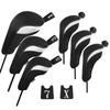 Andux Golf Club Head Cover Set with Interchangeable Number Tags Hybrid Covers 3 Wood Black (3 + Covers)