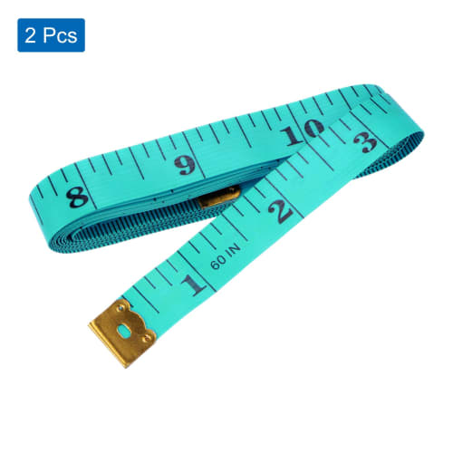 uxcell Measuring Tape, Tailor/Sewist, Soft Plastic Flexible Ruler Tape Measure, Green, 1.5m, 2 Pieces