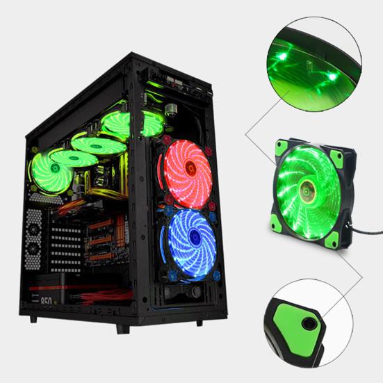 Ultra Silent Anti-vibration 15 Lights Round Computer Cooling Fan