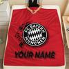 Custom Name FC Bayern Munich Flannel Blanket, High quality Comfortable for All Seasons, Home Decor, Warmth and Comfort