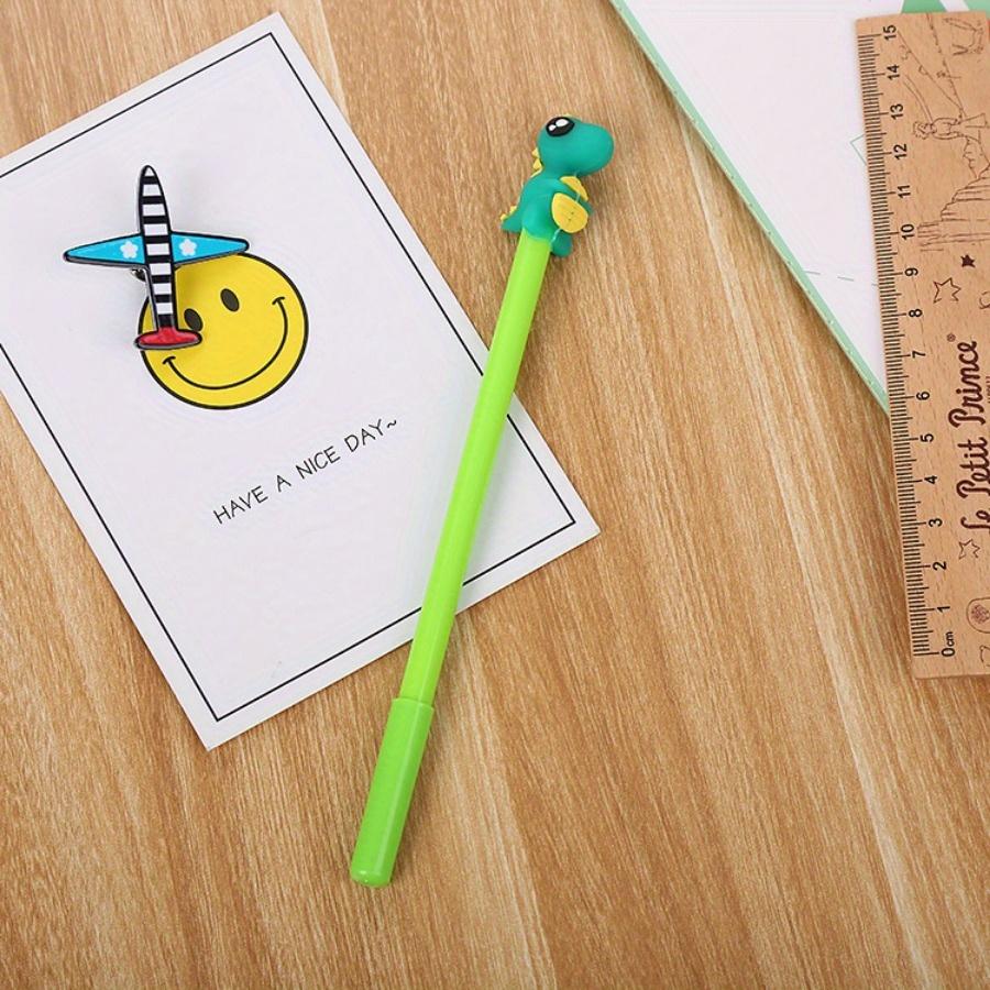 10pcs 0.5mm Creative Stationery Dinosaur Silicone Head Gel Pen Cute Cartoon Learning Office Water-based Signature Pen