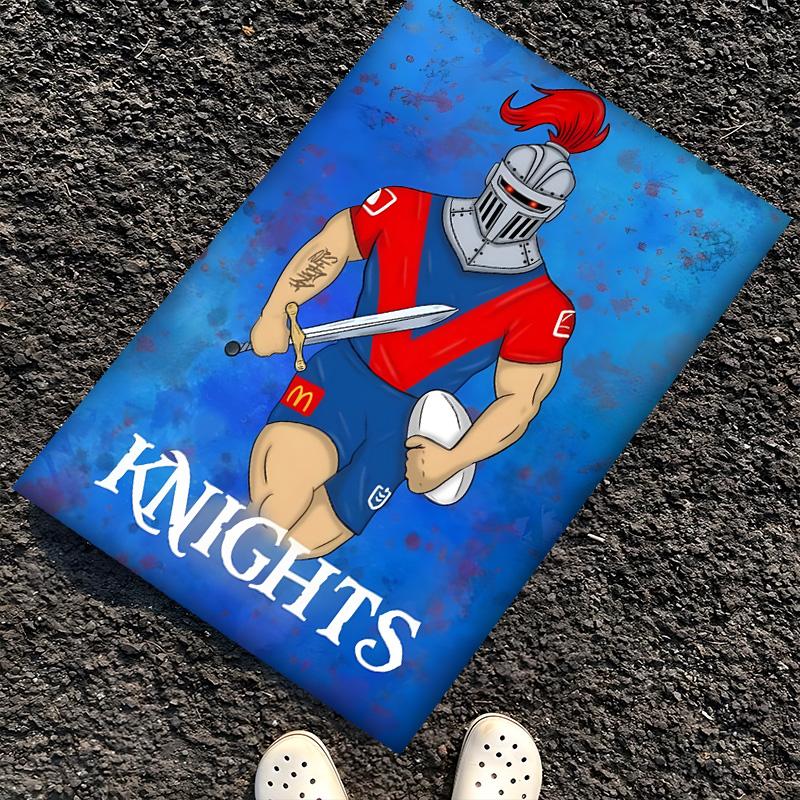 Knights Polyester Carpet, Soft Indoor Mat for Office Chair, Living Room, Computer Desk - Decorative Home Office Rug Design