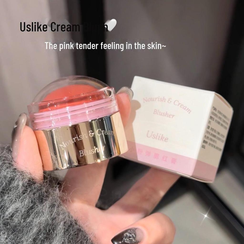 USLIKE Natural Matte Monochrome Blush - Powder & Paste, Purple Shade, Elastic Texture, Color Enhancing, For a Subtle Matte Finish