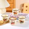 Souvenir Nostalgic Retro Ceramic Cup Imitation Enamel Mug with Lid Office and Home Personalized Creative Drinking Cup