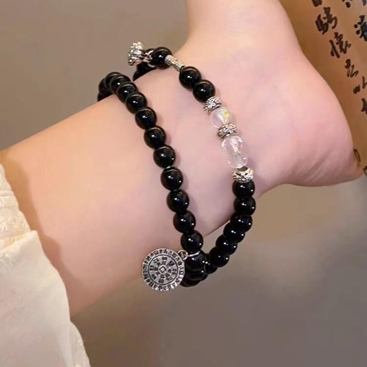 Lion Dance White Glass Bracelet Unique Carving For Men And Women Retro Style Chinese