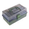 3-слойная коробка для рыболовных приманок с переносной ручкой, большая вместимость, прозрачная, прочная