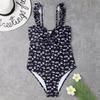 Plus Size Swimsuit for Women One Piece Floral Print Push Up Strap Backless Sexy Beach Swimwear Big Size Swimming Suit