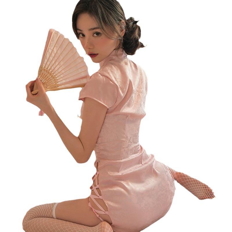 Fan Lei, erotic underwear retro jacquard sexy classical cheongsam uniform temptation pajamas hot passion set 621