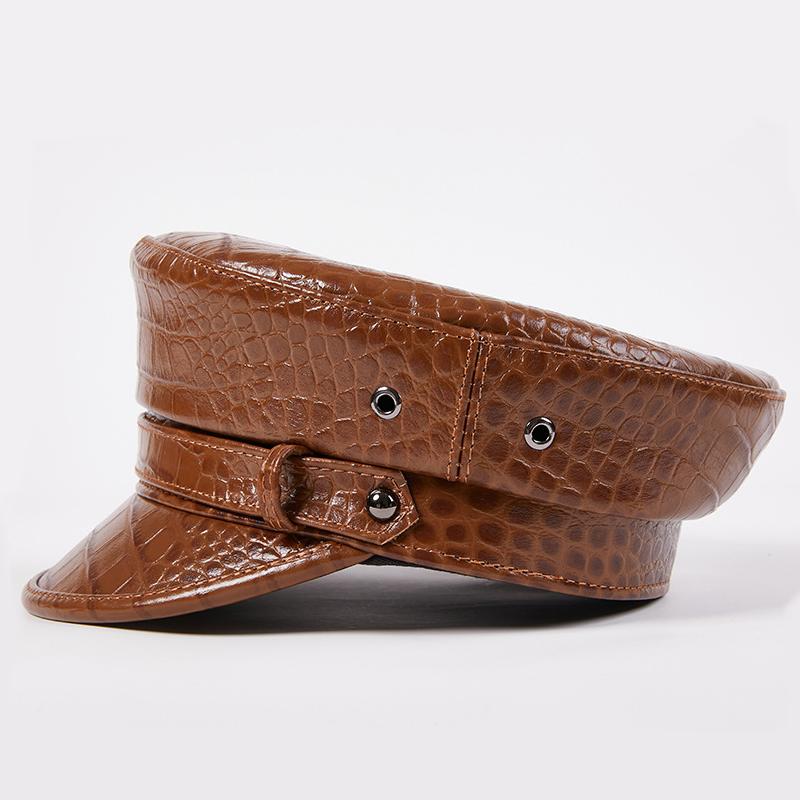 Осенне-зимняя кепка первого слоя из коровьей кожи, кепка для газетчика, тонкая мужская и женская кепка с плоским верхом в стиле хип-хоп, шляпа капитана