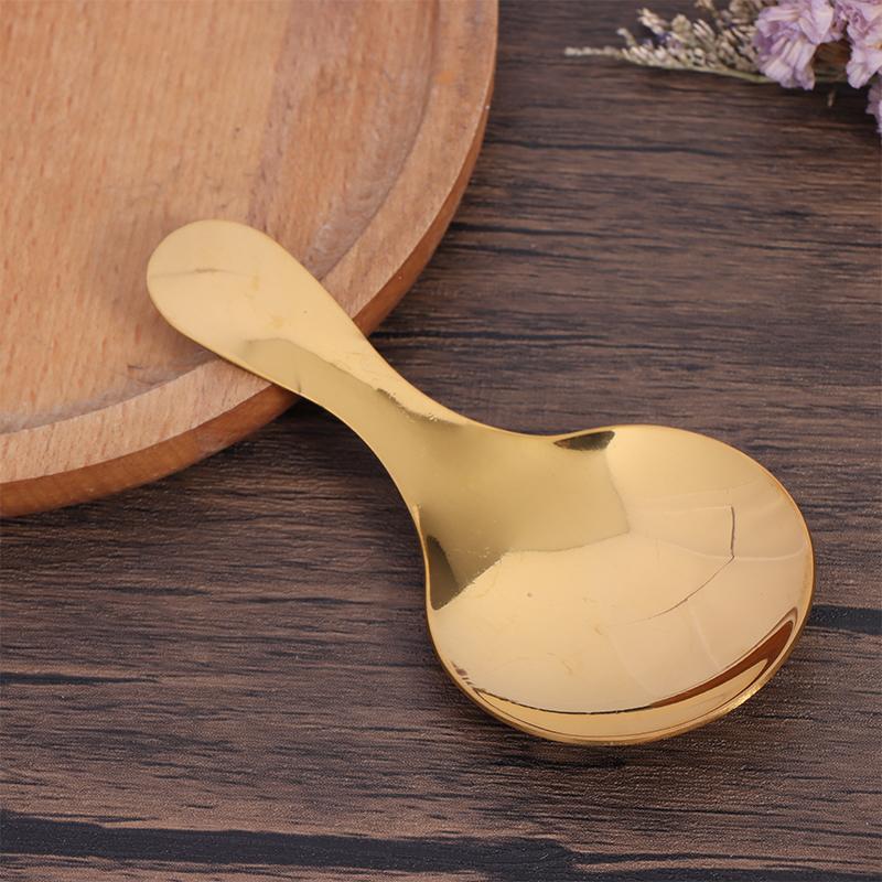Salt Spoon Mini Sugar Spice Spoons Short Handle Round Head Stainless Steel Spoon Tea Coffee Scoop Spoons For Kitchen Accessories
