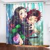 Клинок, рассекающий демонов Kimetsu No Yaiba Занавеска Мультяшная Полиэстер Анимационная Модная Подходит для Спальни Дома Подарки Украшение Комнаты Занавески Блэкаут Из Окна