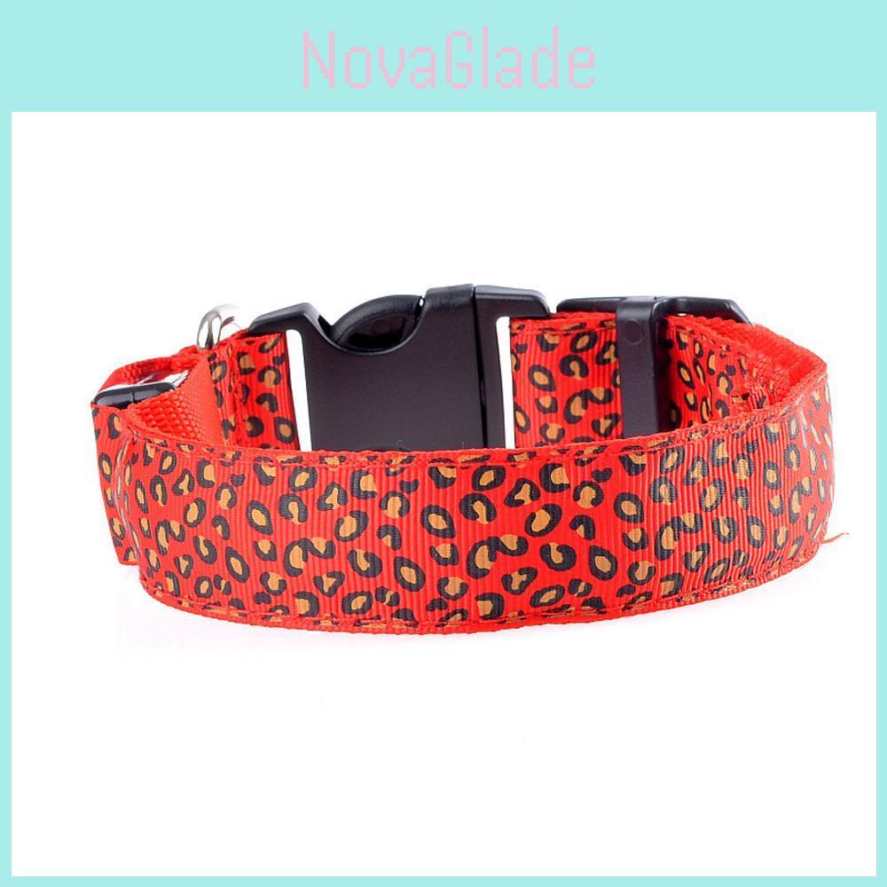 Bright Nylon Led Dog Collar For Night Safety Usb Charging Adjustable Sizes S-xl