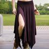 Юбка женская Yousheng с высокой талией, однотонная, неровный подол, длинная юбка с боковыми разрезами, утягивающая юбка для работы, отдыха, путешествий