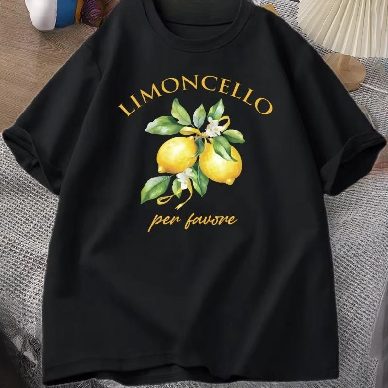 Летняя футболка Limon Унисекс Женская Футболка с принтом Limonchllo Повседневная Хлопковая Футболка с коротким рукавом Харадзюку Графические Футболки Одежда