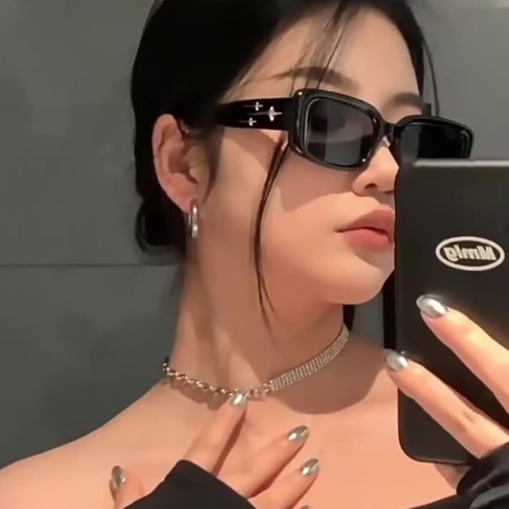 Sunglasses Korean UV Protection Square Frame Vintage Fashion Glasses Small Face Meteor [88flix]