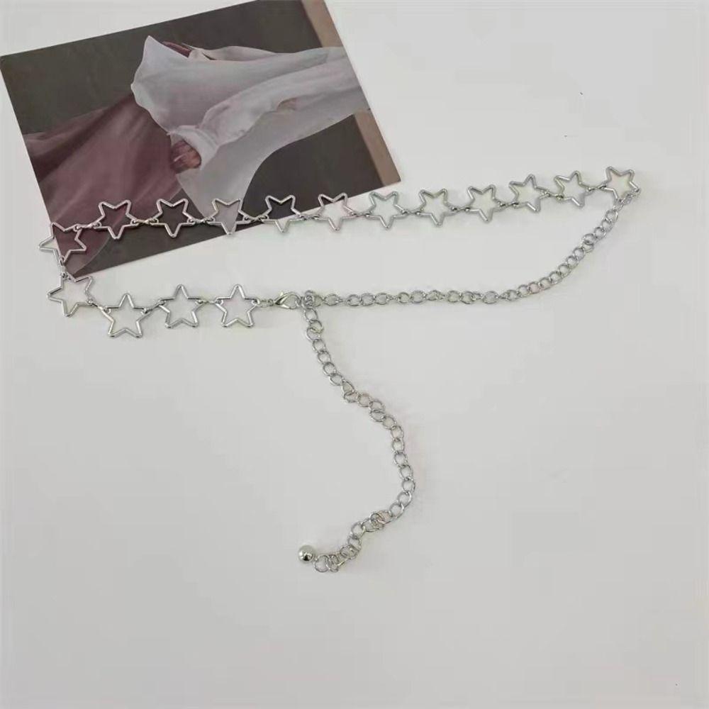 Retro Decorative Metal Waist Belts Hollow Out Stars Dress Waist Chain New Chain Belt