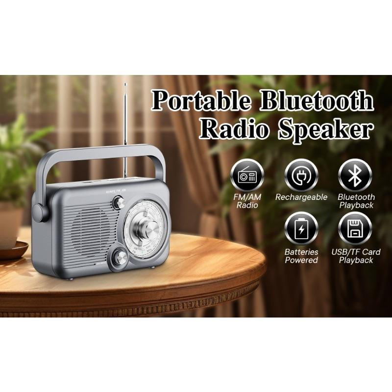 Multifunctional Wireless Bluetooth Speaker Full Band FM/AM Radio Card U Disk High Volume MP3 Player