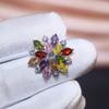 Luxury Sunflower Double-Layer Zircon Women's Stud Earrings - Fashionable Copper Jewelry Accessories