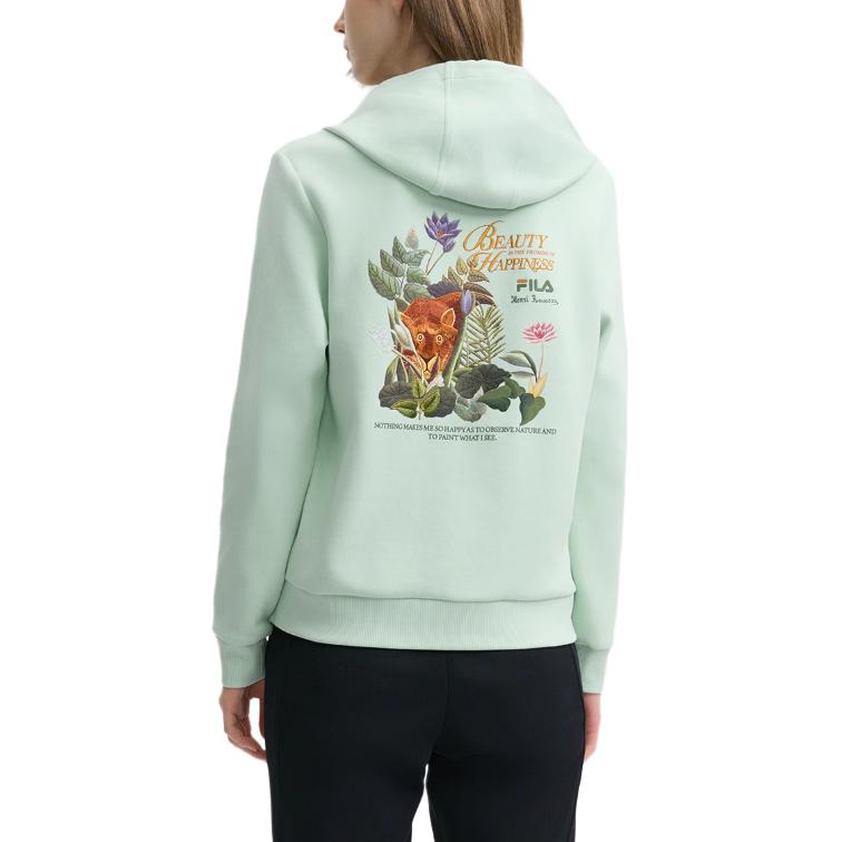 Fila X Руссо Серия Наследие Повседневный Удобный Трикотажный Свитшот с Длинным Рукавом Женский свитшот Зеленый F11W448213F-LG