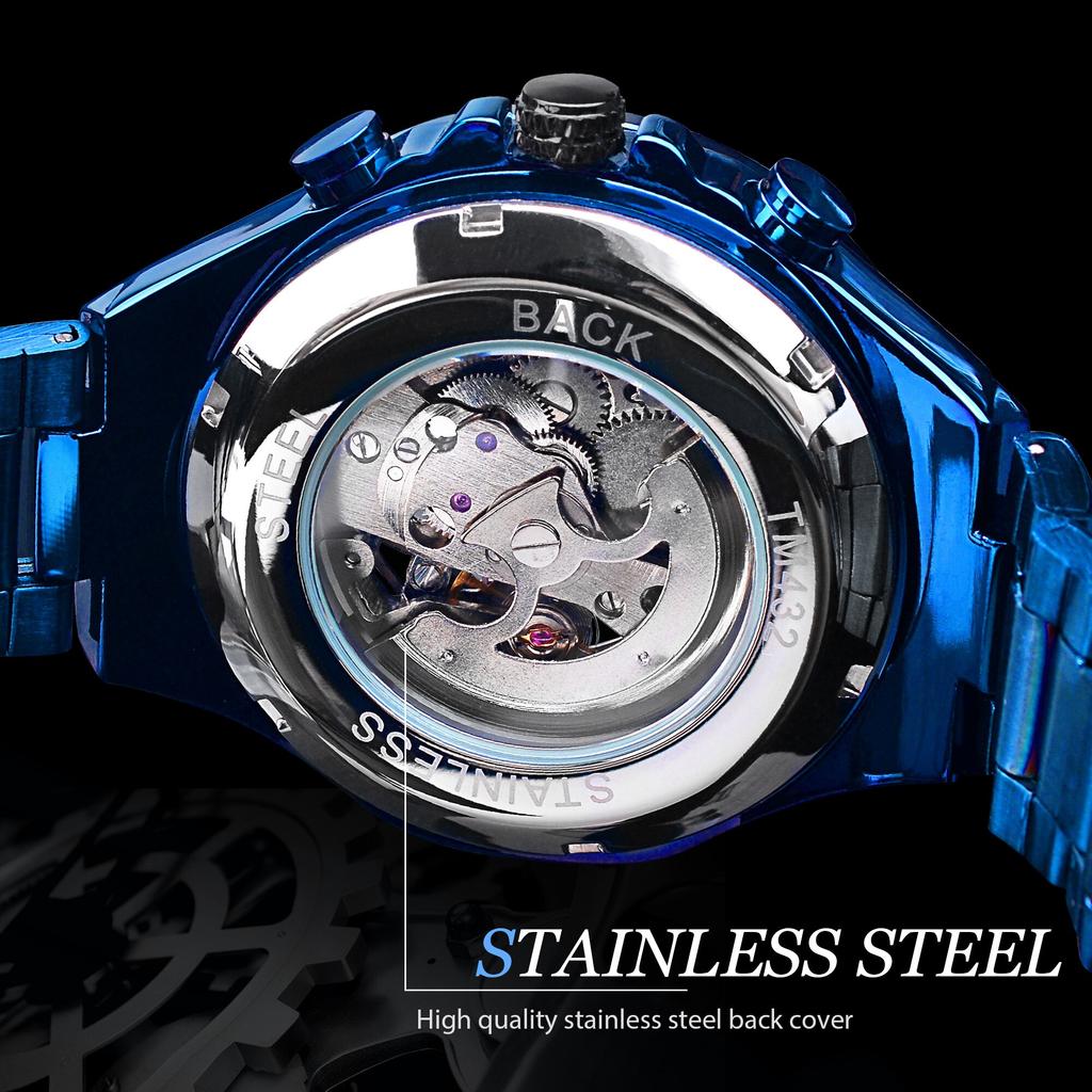 WINNER New Fashion Automatic Mens Watches Luxury Mechanical Wristwatches Hollow Watch