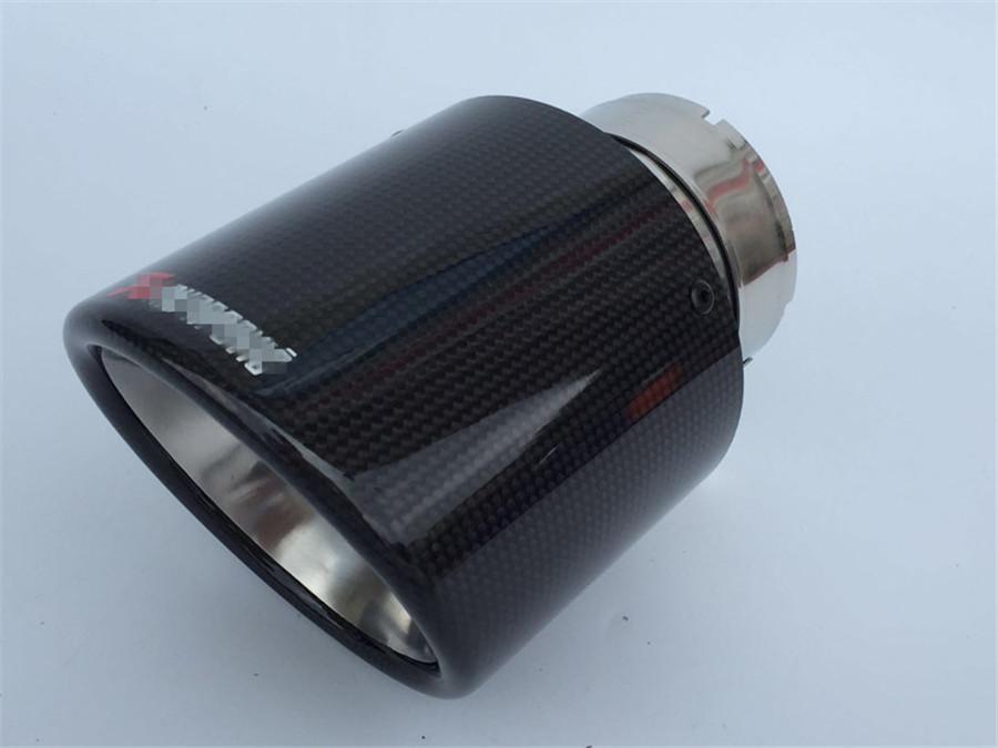1 шт. Автомобильная насадка на выхлопную трубу из углеродного волокна, универсальная труба глушителя, хвостовик 63 мм 2,5" вход