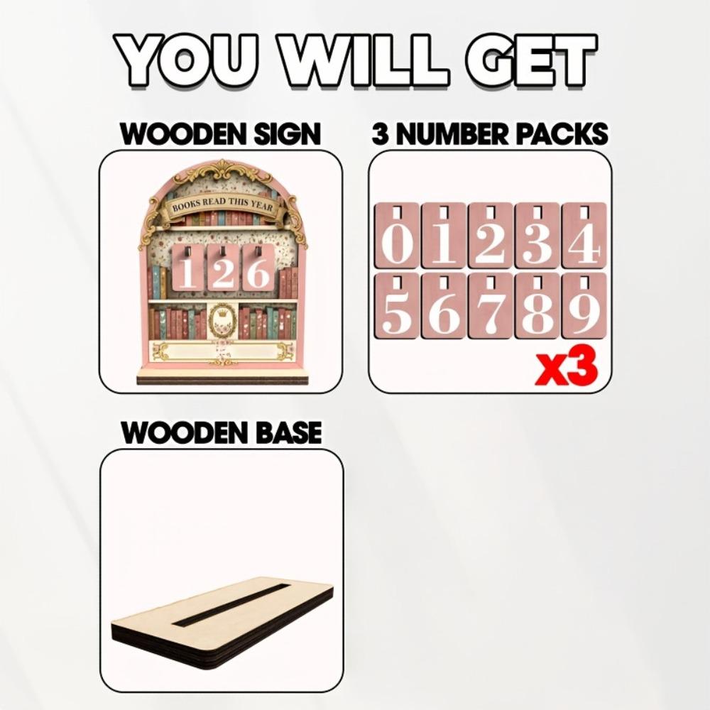 Ретро Трекер Читательского Вызова Деревянный Регистратор Чтения Книг Украшение Книжной Полки Книжный Червь