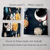 Astronaut space illustration Bedding Duvet cover sets Duvet covers Pillowcases gifts (1 * Duvet Cover 2 * Pillowcases, without duvet insert)