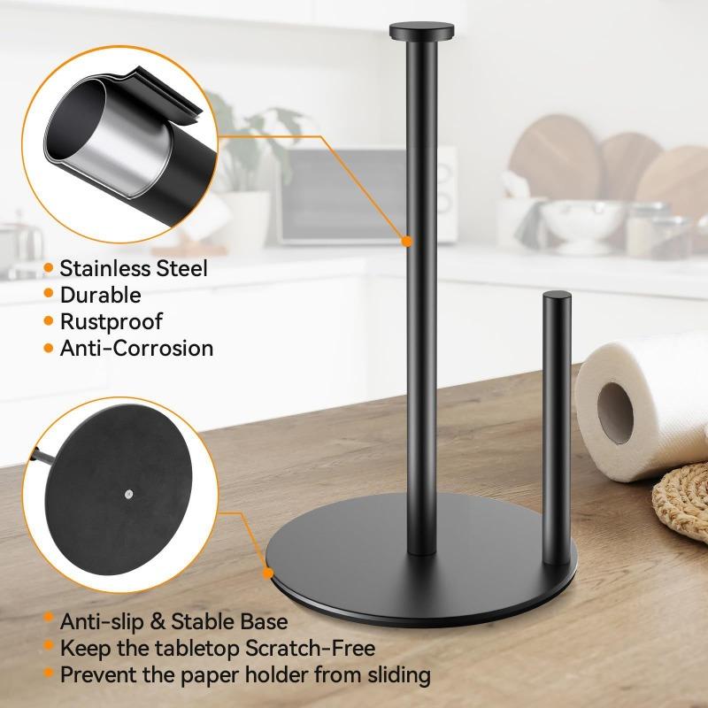 1PC Stainless Steel Tissue Holder Roll Paper Holder Hotel Kitchen Toilet Tissue Holder Vertical Desktop Toilet Paper Holder Paper Holder