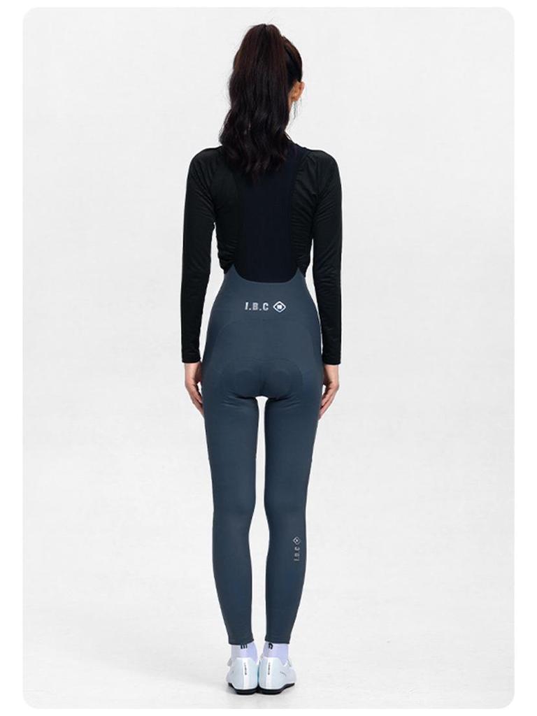 Женские флисовые велосипедные штаны-полукомбинезон INBIKE с высокой талией, карманами и ремнем для осенне-зимнего шоссейного велоспорта