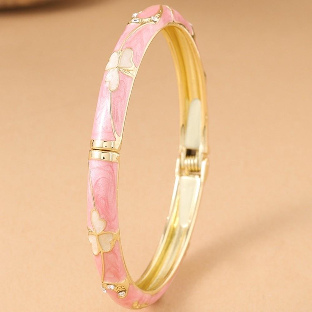 Enamel Floral Vintage Cloisonne Bangle Traditional Women's Hand Bracelet  Girls