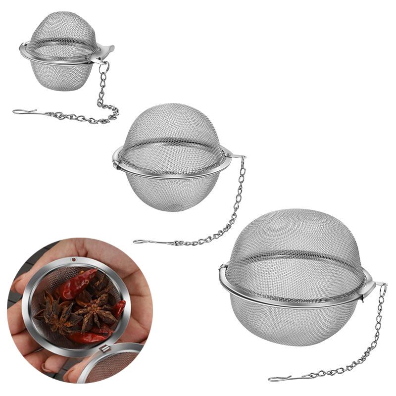 Сфера для заварки чая из нержавеющей стали, фиксирующий фильтр для чайных шариков для специй, инструмент для фильтра Meshtea