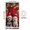2D flat, 2D door banner, 2D flat durable Christmas door banner, puppy and Santa Claus hat design