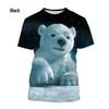 Men's and Women's Summer Casual Short-sleeved T-shirt New Fashion Polar Bear 3d Printing T-shirt