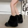Женские зимние модные плюшевые зимние сапоги с толстой подошвой, нескользящие, женские, нежные, корейские, теплые, короткие сапоги Zapatos De Mujer