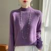 Women Sweater 100% Wool Turtleneck Knit Pullover Thick Winter Jumpers Female Knit Tops