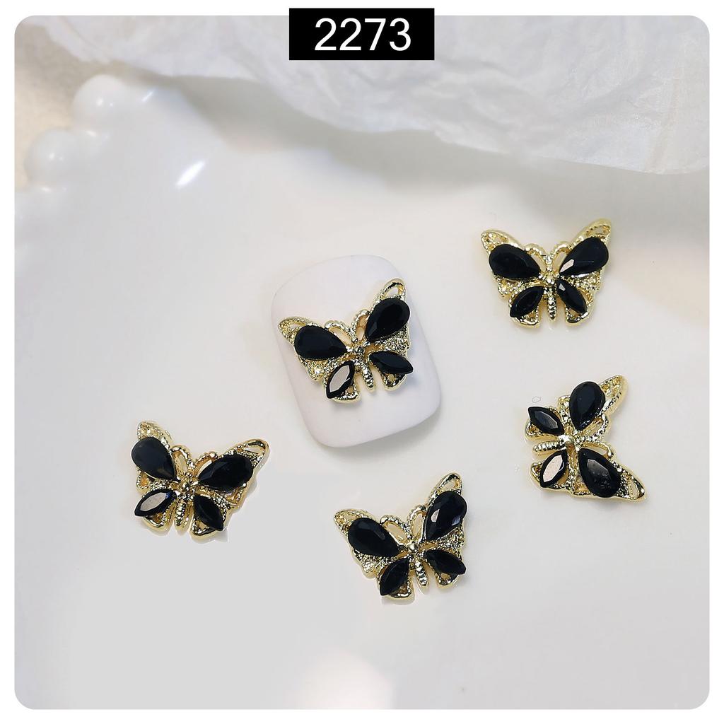 Nail Art Accessories Dream Crystal Butterfly Zircon Super Flash Three-Dimensional Alloy Nail Butterfly Accessories
